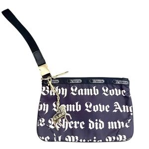 L.A.M.B. LeSportsac Y2K Gwen Stefani Wristlet Clutch Strap Charm Black Vintage